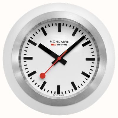 Mondaine Globe Clock (60mm) White Dial / Stainless Steel Case and White Silicone Base A660.30335.16SBA