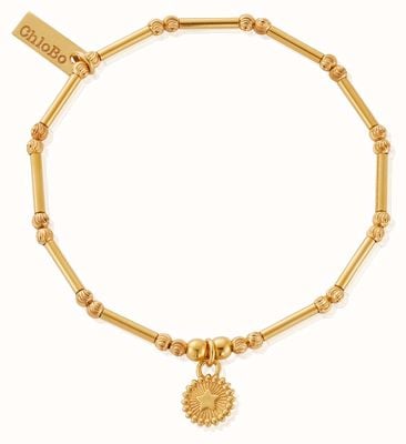 ChloBo Dainty Moon Cut Sparkle Star Gold-Plated Bracelet GBMCTN3457