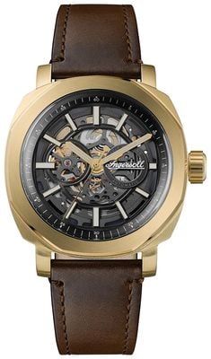 Ingersoll THE OUTRIDER Skeleton Automatic (44mm) Black Dial / Brown Leather Strap I16402