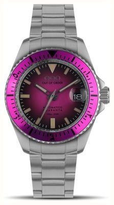 Out Of Order MAGENTA AUTOMATICO QUARANTA (40mm) Sunburnt Pink Dial / Ultra Brushed Stainless Steel Bracelet OOO.001-21.FX.SS