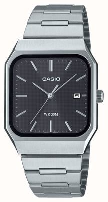Casio Core MTP-B185D Slim (32.5mm) Black Dial / Stainless Steel Bracelet MTP-B185D-1AVEF