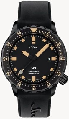 Sinn Men's U1 S E Black Silicone Strap 1010.023 SILICONE STRAP