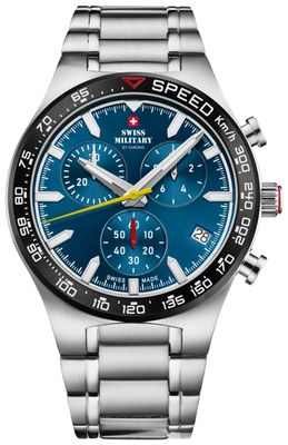 Swiss Military by Chrono Blue Dial Stainless Steel Bracelet Chronograph Sports Watch SM34115.02