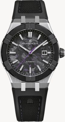 Maurice Lacroix AIKON-IC FROZEN CARBON Automatic (43mm) Purple Frozen Carbon Dial / Black Bi-Rubber Strap Watch AC6008-SSL20-431-2