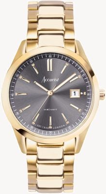 Accurist Men's Everyday (36mm) Grey Sunray Dial / Gold PVD Steel Bracelet 74009