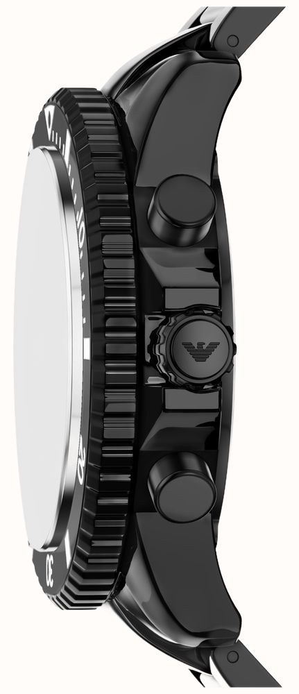 Emporio Armani Solar Chronograph (44mm) Black Dial / Black Ceramic Bracelet AR70022 - alternate view 4