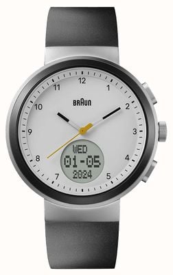 Braun Digital Smartwatch (45mm) White Hybrid Dial / Black Silicone Strap BN0299PWHBKG