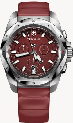 Victorinox I.N.O.X. Chrono (43mm) Red Dial / Red Rubber Strap 241986