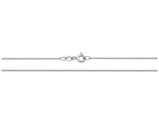 James Moore TH CH160W/18 9ct White Gold Close Curb Chain 18 Jewellery