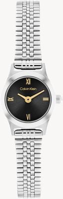Calvin Klein CK CONTEMPORARY Two-Hand Quartz (18mm) Black Dial / Stainless Steel Bracelet 25100200