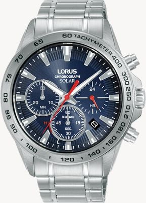 Lorus Solar Chronograph (43.8mm) Blue Dial / Stainless Steel Bracelet RZ503AX9