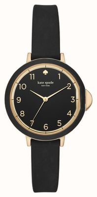 Kate Spade Park Row (34mm) Black Dial / Black Silicone Strap KSW1352