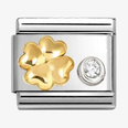 Nomination Classic Four-Leaf Clover 18ct Gold & Steel Charm 630301/03