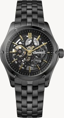 Ingersoll THE WHISTLE Automatic (43mm) Black Skeleton Dial / Black PVD Stainless Steel Bracelet I18202