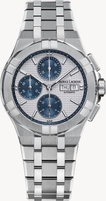 Maurice Lacroix AIKON Automatic Chronograph (42mm) Silver Clous De Paris Dial / Stainless Steel Bracelet Watch AI6218-SS002-230-1