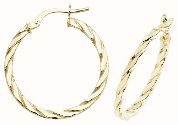 James Moore TH 9ct Yellow Gold 20mm Hoop Earrings ER1041-20