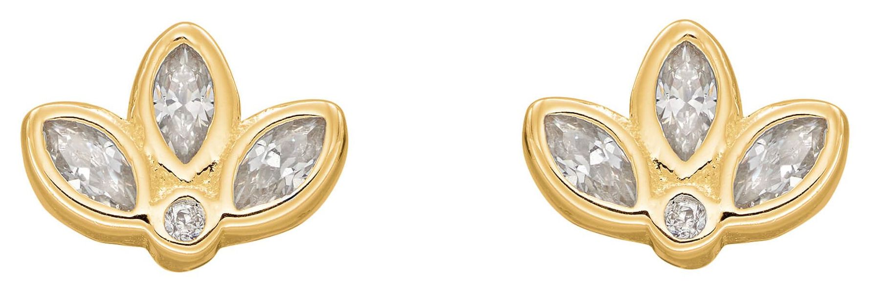 Elements Silver E6274C Gold Plated Sterling Silver Lotus Jewellery
