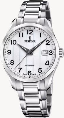 Festina Swiss Made Classic Quartz (37.5mm) White Dial / Stainless Steel Bracelet F20026/1
