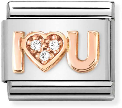 Nomination Classic I Heart You Rose Gold & Steel Charm 430305/36
