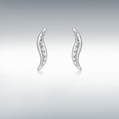 IBB 9ct White Gold Diamond Cut Stud Earrings 5.55.7059