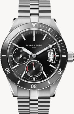 Favre Leuba Deep Raider Power-Reserve Automatic (40mm) Black Sunray Dial / Stainless Steel Bracelet Watch 00.20310.109.01.200