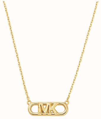 Michael Kors MK Statement Link Gold-Tone Sterling Silver Logo Pendant Necklace MKC164200710