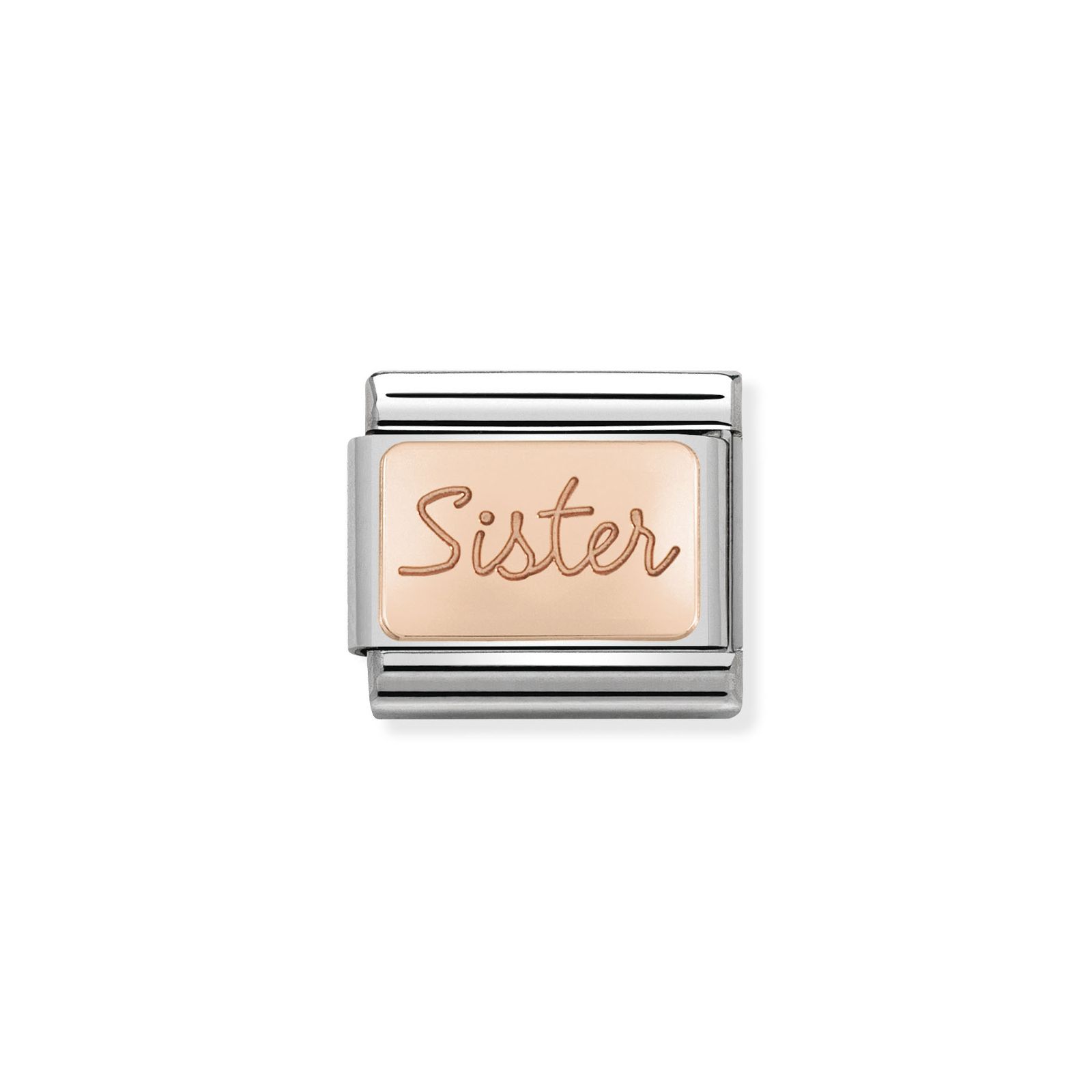 Nomination 430101/38 Classic Sister 9ct Rose Gold & Steel Jewellery