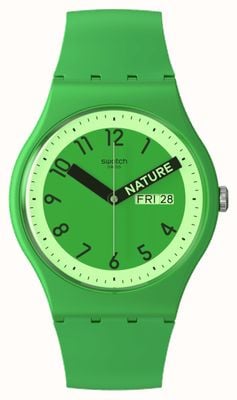 Swatch Proudly Green Green Dial / Green Silicone Strap SO29G704