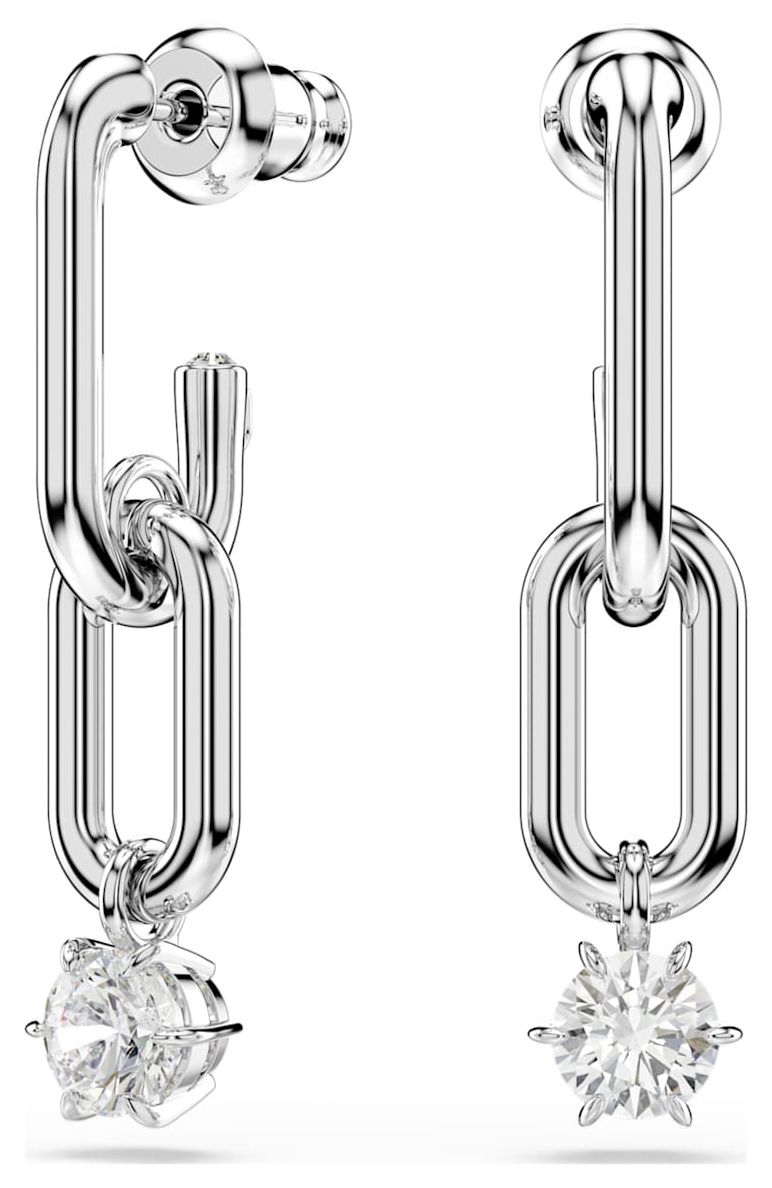 Swarovski 5728584 Constella Drop Earrings Round Cut, White, Jewellery