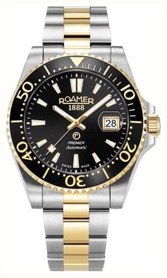 Roamer Premier Automatic (42mm) Black Dial / Two-Tone Stainless Steel Bracelet 986983 47 85 21