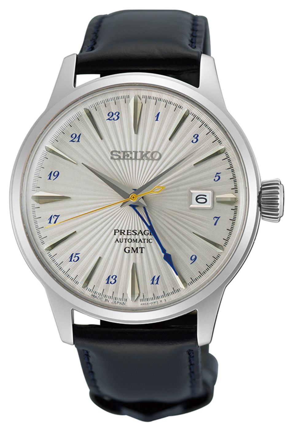 Seiko SSK049J1 Presage âSilver Bulletâ Cocktail Time GMT Watch