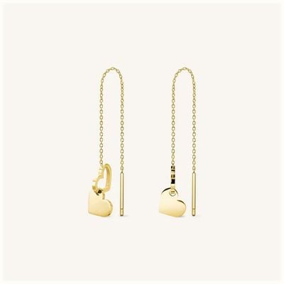 Rosefield Jewellery Thread-chain Double Heart Gold earing JEDHG-J686
