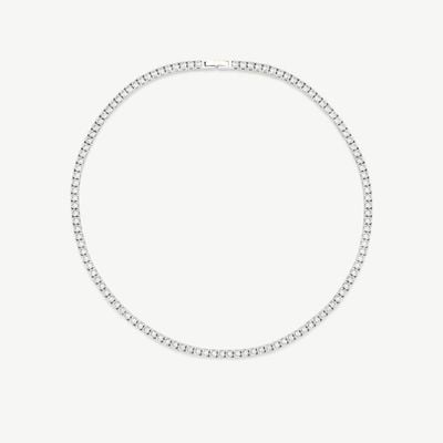 D.LOUISE Ladies Luxe Tennis Necklace CZ Silver 40cm SKN-72