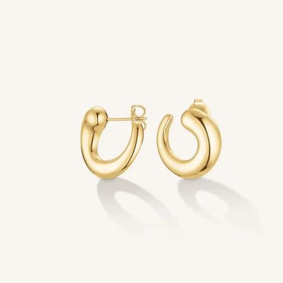Rosefield Jewellery Dome Swirl Studs Gold Stainless Steel Earring JEDSG-J1216
