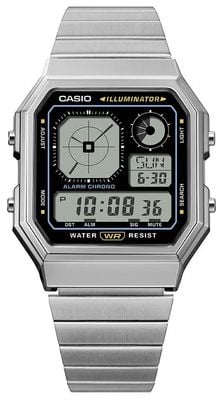 Casio Vintage Illuminator (33.9mm) Digital Display / Stainless Steel Bracelet A130WE-1AEF