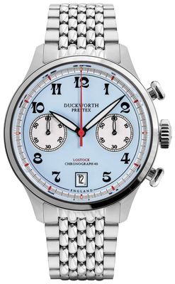 Duckworth Prestex Lostock Quartz Chronograph (40mm) Bolton Blue Dial / Stainless Steel Bracelet D547-03 ST