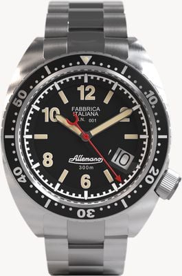 Allemano 1973 Black Shark Diver (42mm) Black Dial / Stainless Steel Bracelet Watch SH-A-1973-P-N