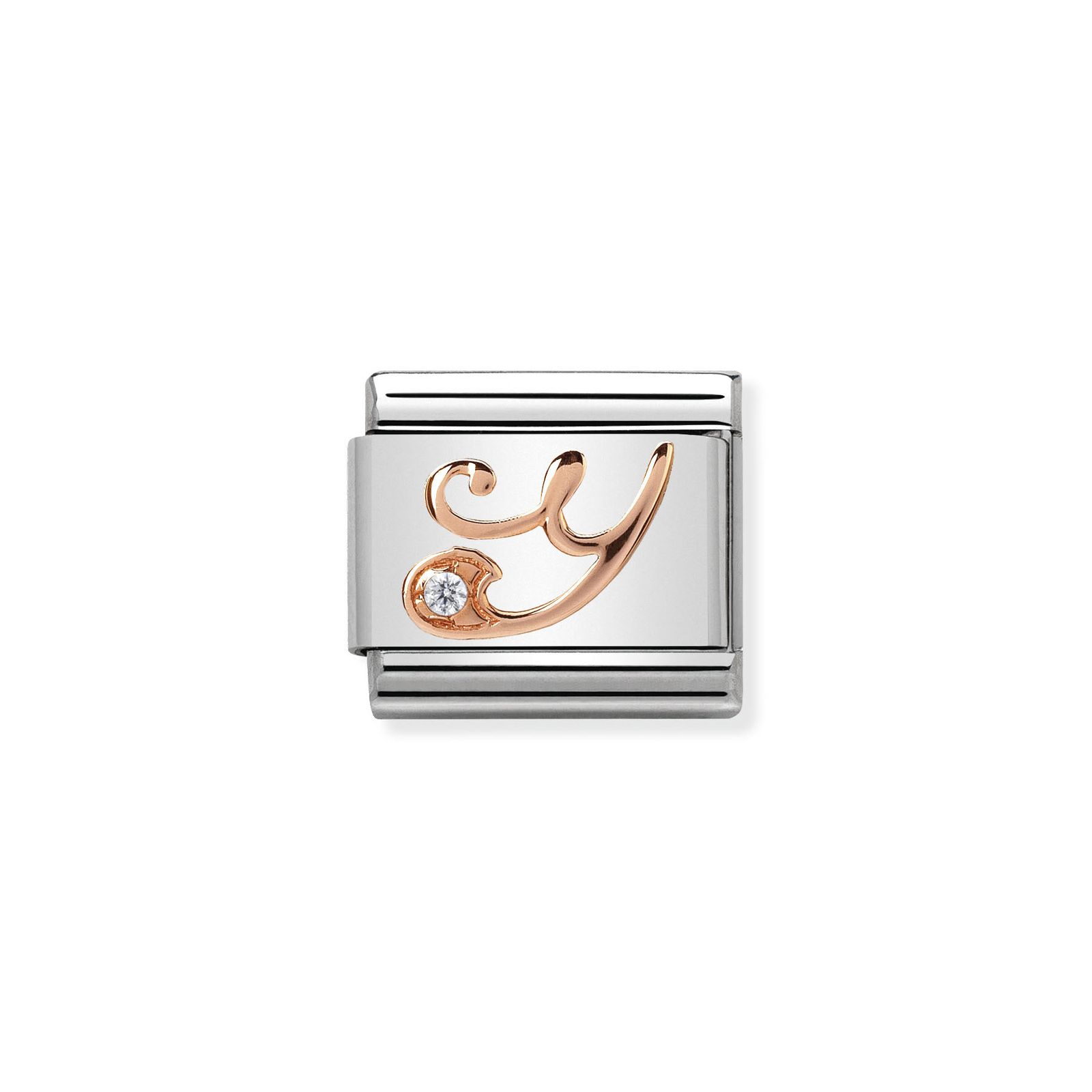 Nomination 430310/25 Classic Letter Y 9ct Rose Gold & Steel Jewellery