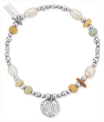 ChloBo TREASURES OF BALI Golden Sands Pearl Charm Bracelet - 925 Sterling Silver SBAPS3526