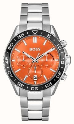 BOSS Men's Runner (43mm) Orange Chronograph Dial / Stainless Steel Bracelet 1514162