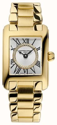 Frederique Constant Classics Carrée Diamond Quartz (21mm) Silver Dial / Gold PVD Stainless Steel Bracelet FC-200MCDC35B Frederique Constant Classics Carrée Diamond Quartz (21mm) Silver Dial / Gold PVD Stainless Steel Bracelet FC-200MCDC35B