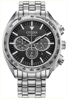 Citizen Eco-Drive Chronograph (43mm) Black Dial / Stainless Steel Bracelet CA4540-54E