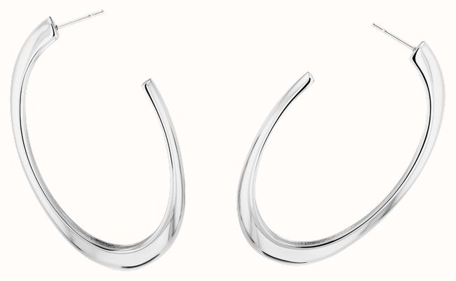 Calvin Klein Women's Modern Purity Hoop Earrings Silver 35000835