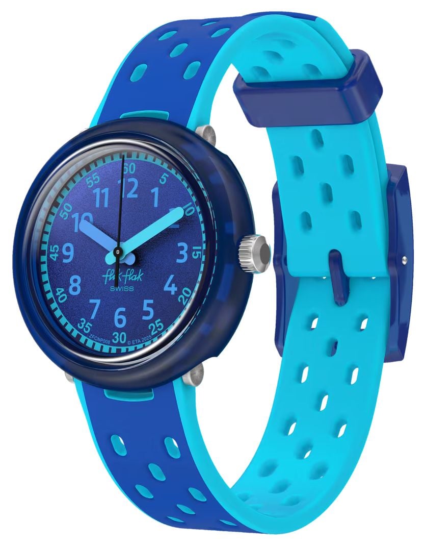 Flik Flak FCNP008 FIZZ IN SPACE Blue Silicone Strap Watch
