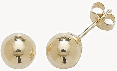 9ct Gold 6mm Ball Stud Earrings ES204