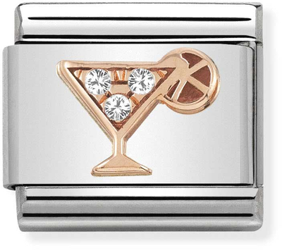 Nomination Classic Cocktail 9ct Rose Gold & Steel Charm 430305/28