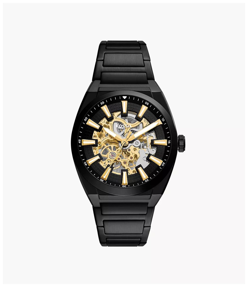 Fossil ME3289 Everett 42 mm Automatic Black Stainless Steel Watch