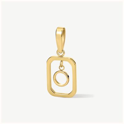 D.LOUISE Gold Tone Floating Initial Pendant - O CH-18-15