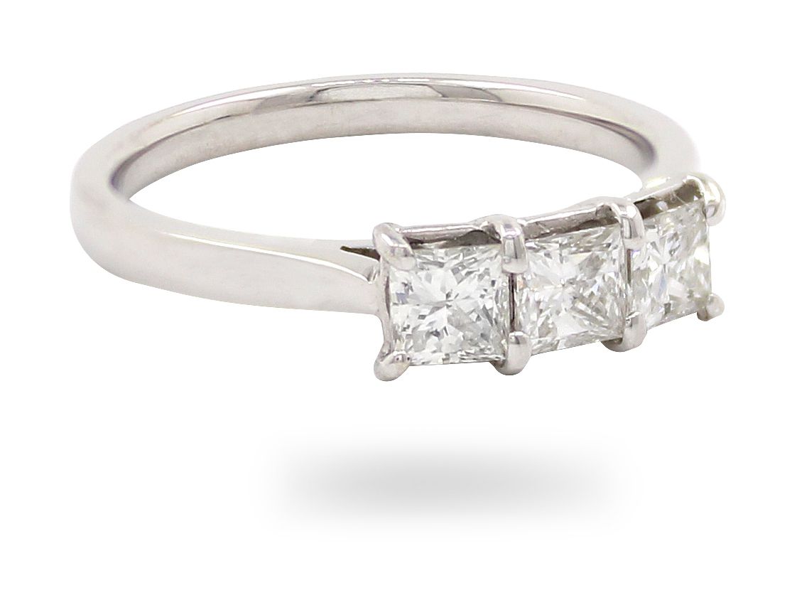 James Moore JM1372 18k White Gold 3 Stone Diamond Ring Jewellery