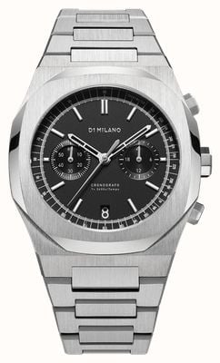 D1 Milano Cronografo New-Black (41.5mm) Matte Black Dial / Stainless Steel Bracelet CHBJ08